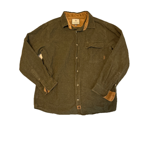 Legendary Whitetails Other - Legendary Whitetails Men's Long Sleeve 100% Cotton Flannel With Corduroy Neck L